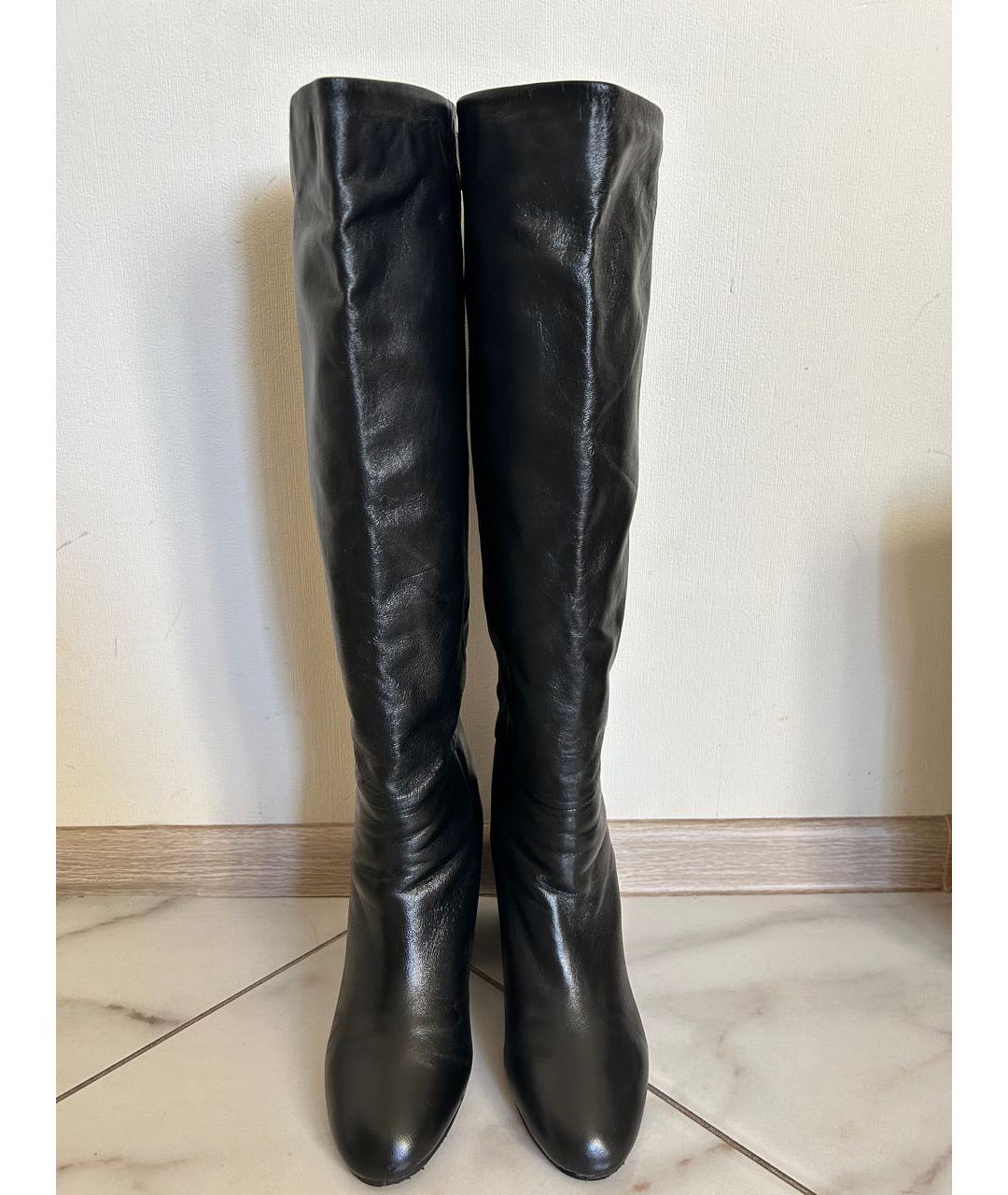 'S MAX MARA Черные кожаные сапоги, фото 2