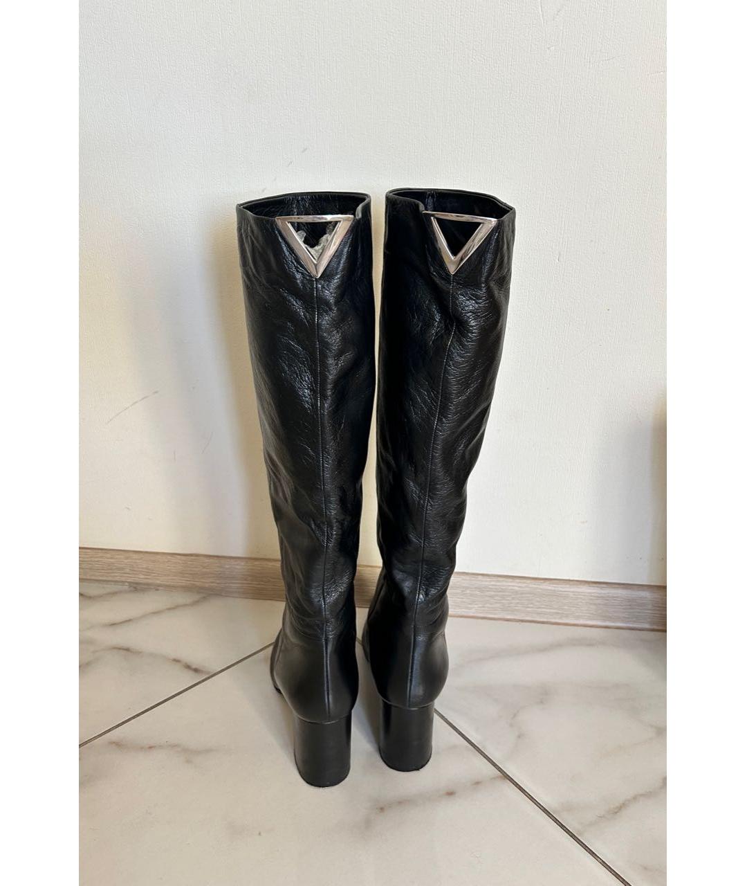 'S MAX MARA Черные кожаные сапоги, фото 5