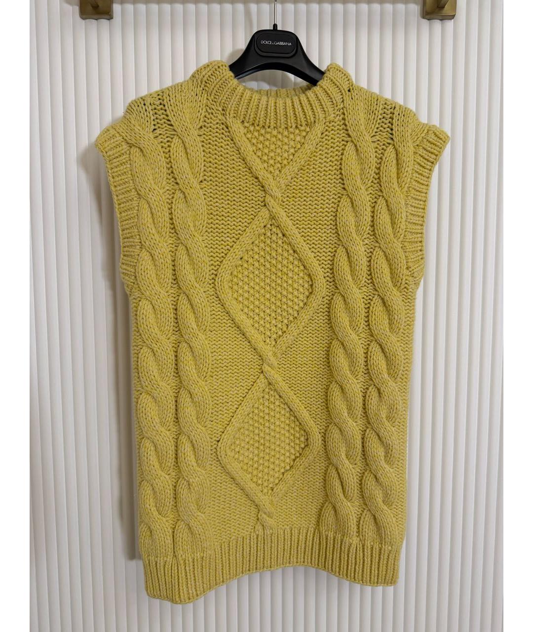 MAX MARA Желтая кашемировая жилетка, фото 7