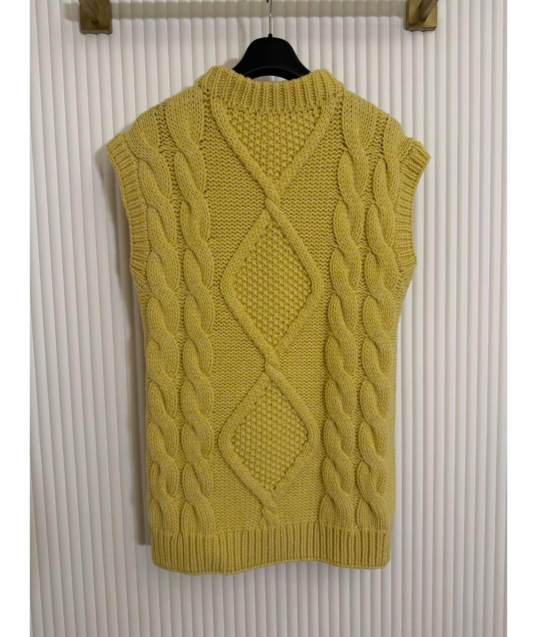 MAX MARA Желтая кашемировая жилетка, фото 2