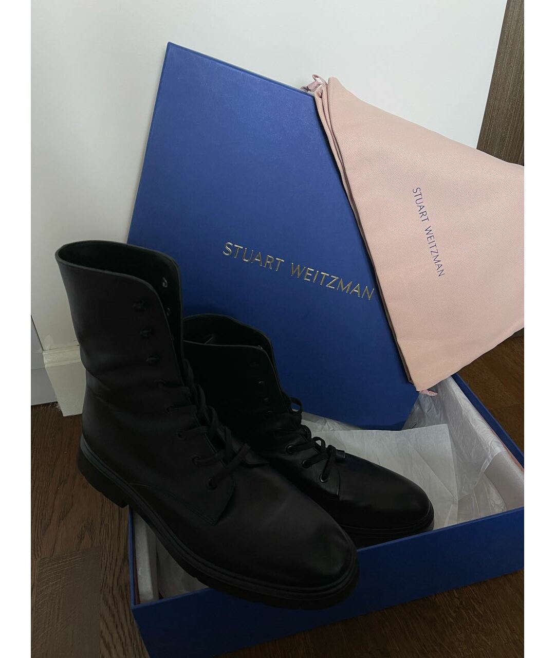 STUART WEITZMAN Черные кожаные ботинки, фото 3
