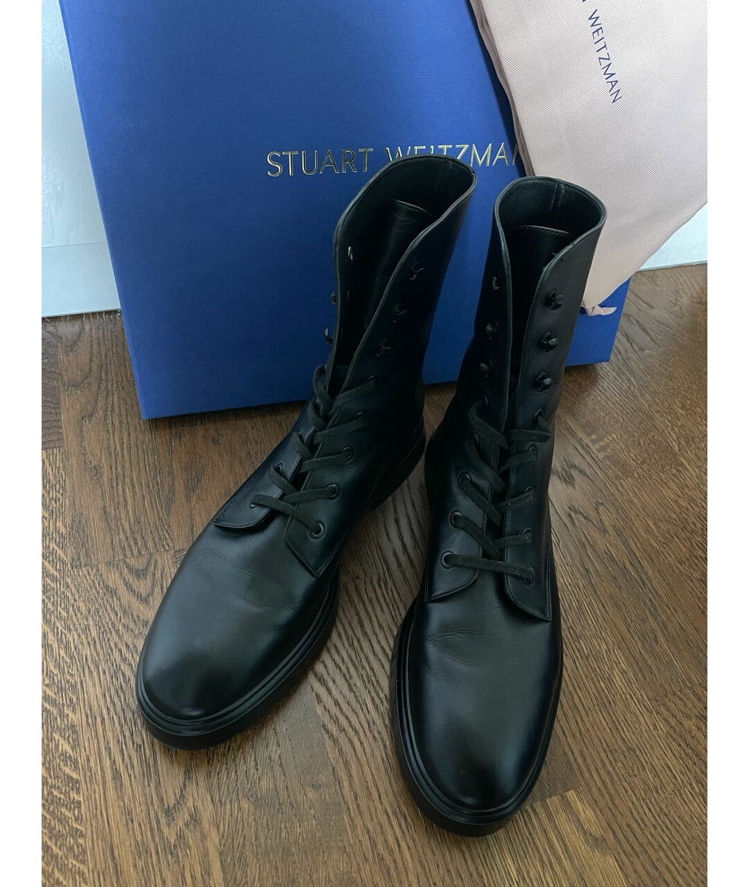 STUART WEITZMAN Черные кожаные ботинки, фото 2