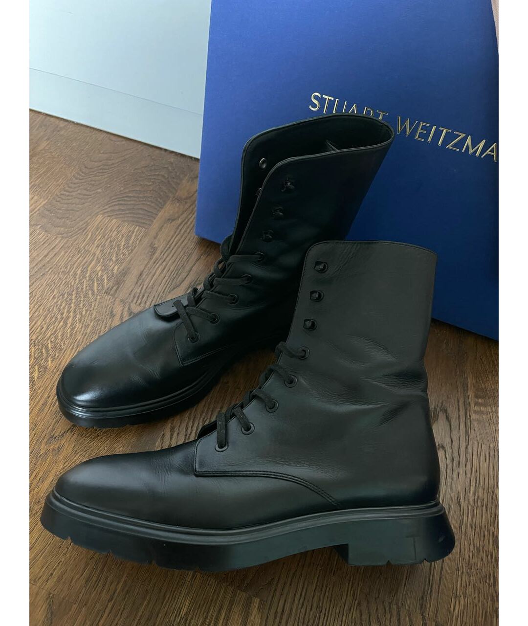 STUART WEITZMAN Черные кожаные ботинки, фото 5