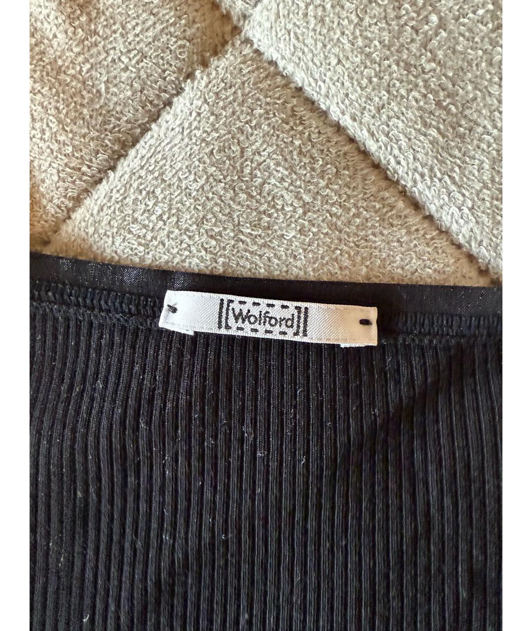 WOLFORD Черное хлопко-эластановое боди, фото 2
