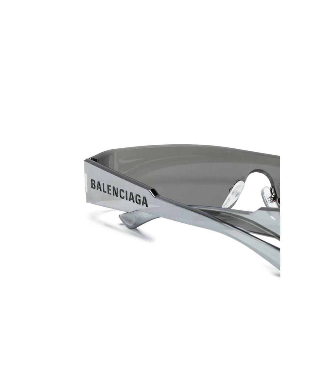 BALENCIAGA Серебряные пластиковые солнцезащитные очки, фото 2