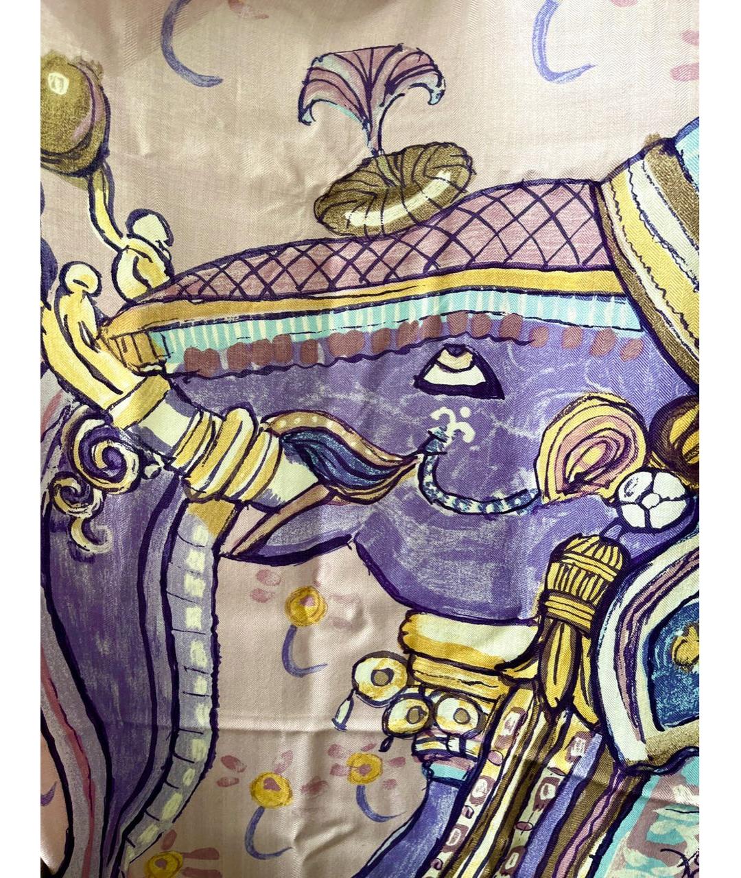 HERMES Мульти шелковый платок, фото 4