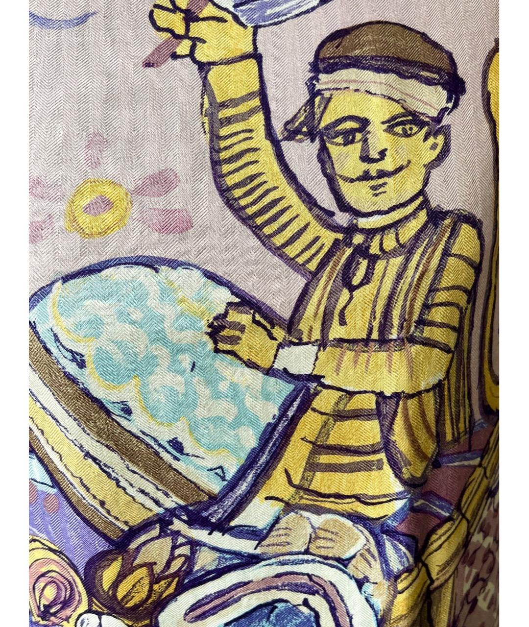 HERMES Мульти шелковый платок, фото 3