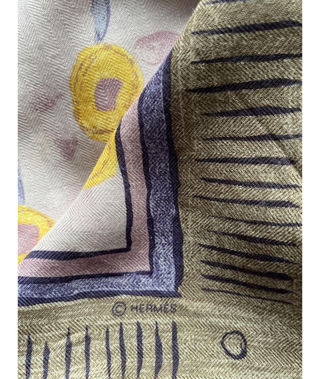 HERMES Мульти шелковый платок, фото 8