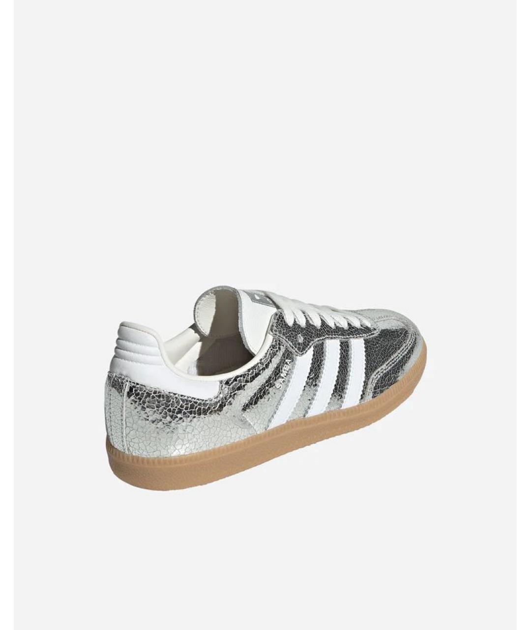 ADIDAS Серебряные кожаные кеды, фото 3