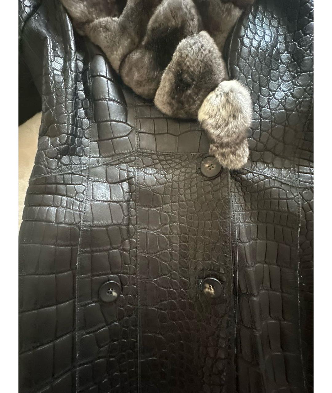 FENDI Черная куртка из экзотической кожи, фото 4