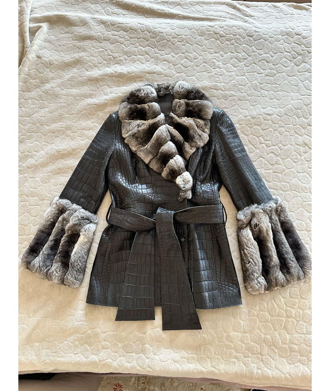 FENDI Черная куртка из экзотической кожи, фото 6