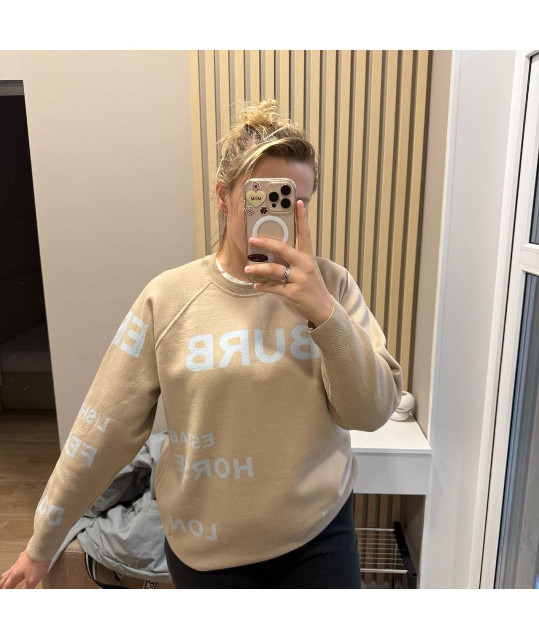 BURBERRY Бежевый шерстяной джемпер / свитер, фото 7