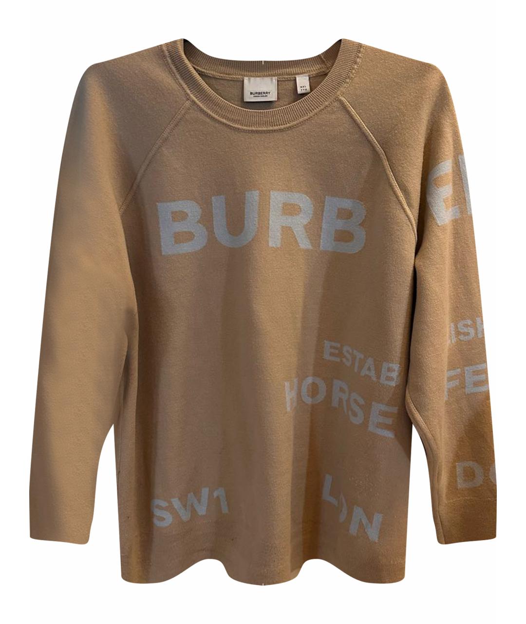 BURBERRY Бежевый шерстяной джемпер / свитер, фото 1
