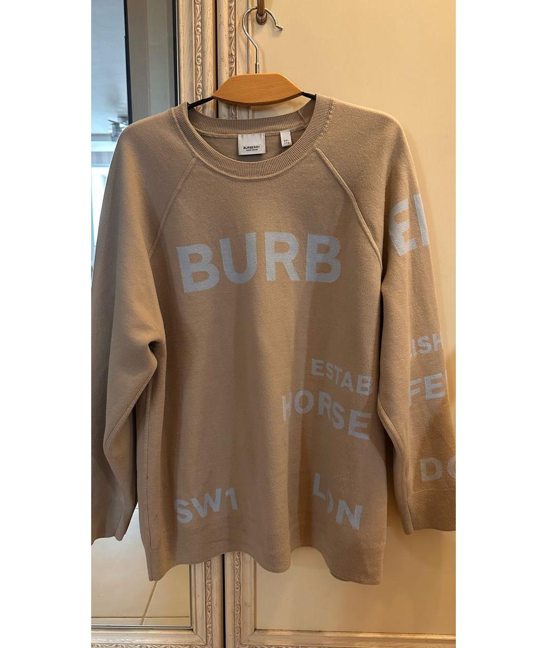 BURBERRY Бежевый шерстяной джемпер / свитер, фото 6