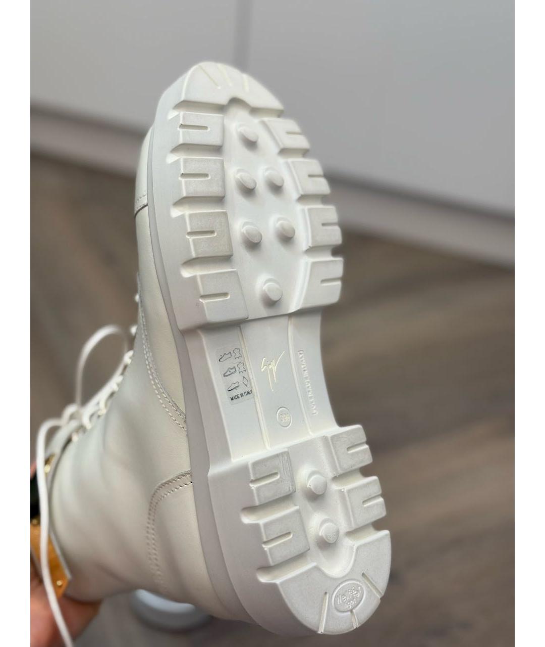 GIUSEPPE ZANOTTI DESIGN Белые кожаные ботинки, фото 8