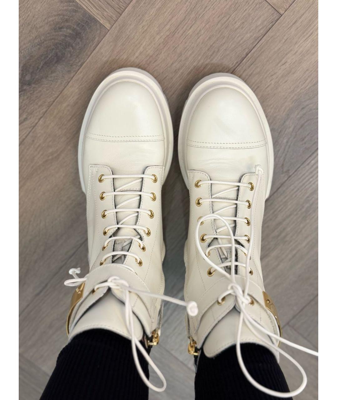 GIUSEPPE ZANOTTI DESIGN Белые кожаные ботинки, фото 3