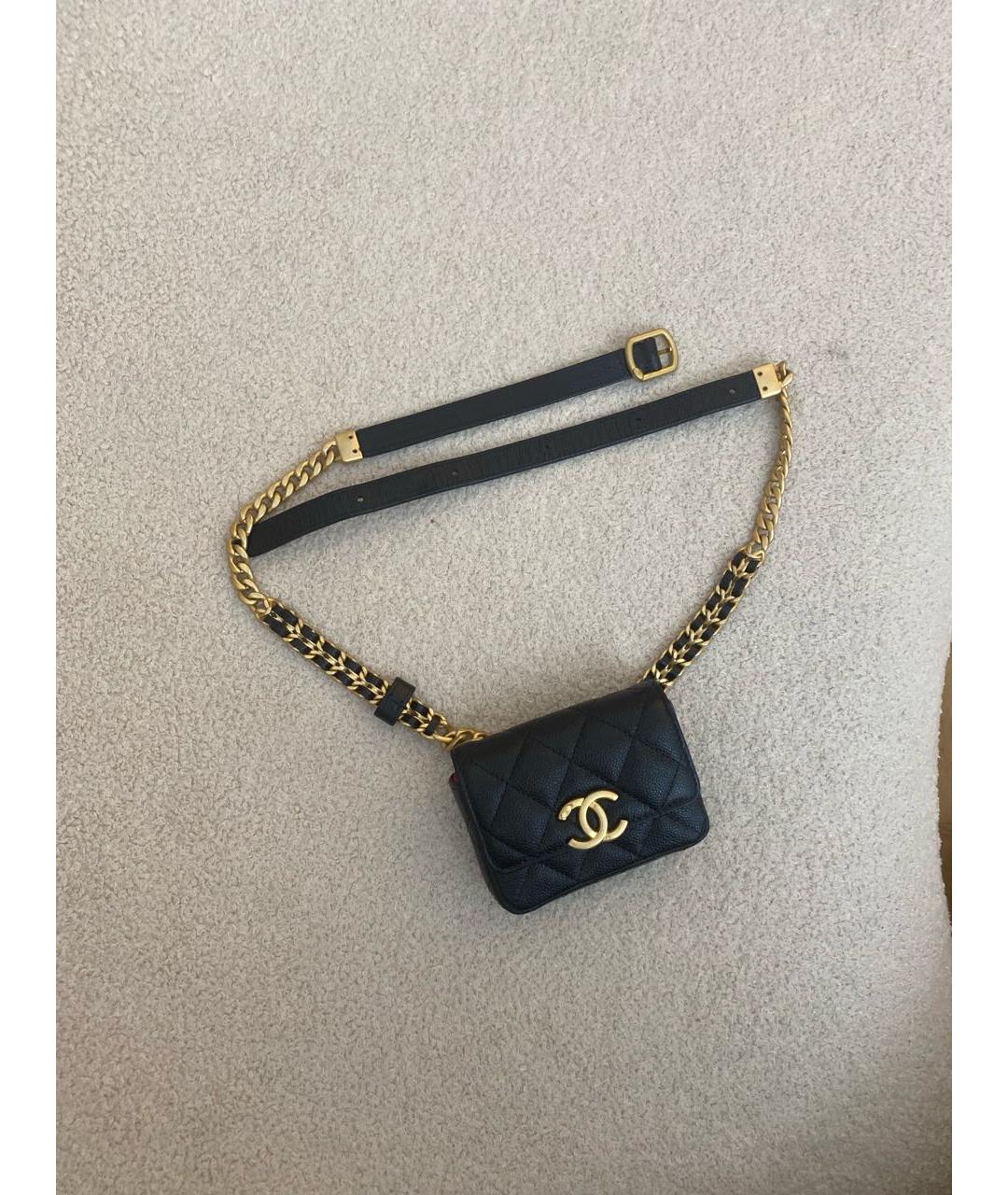 CHANEL Черная кожаная поясная сумка, фото 5