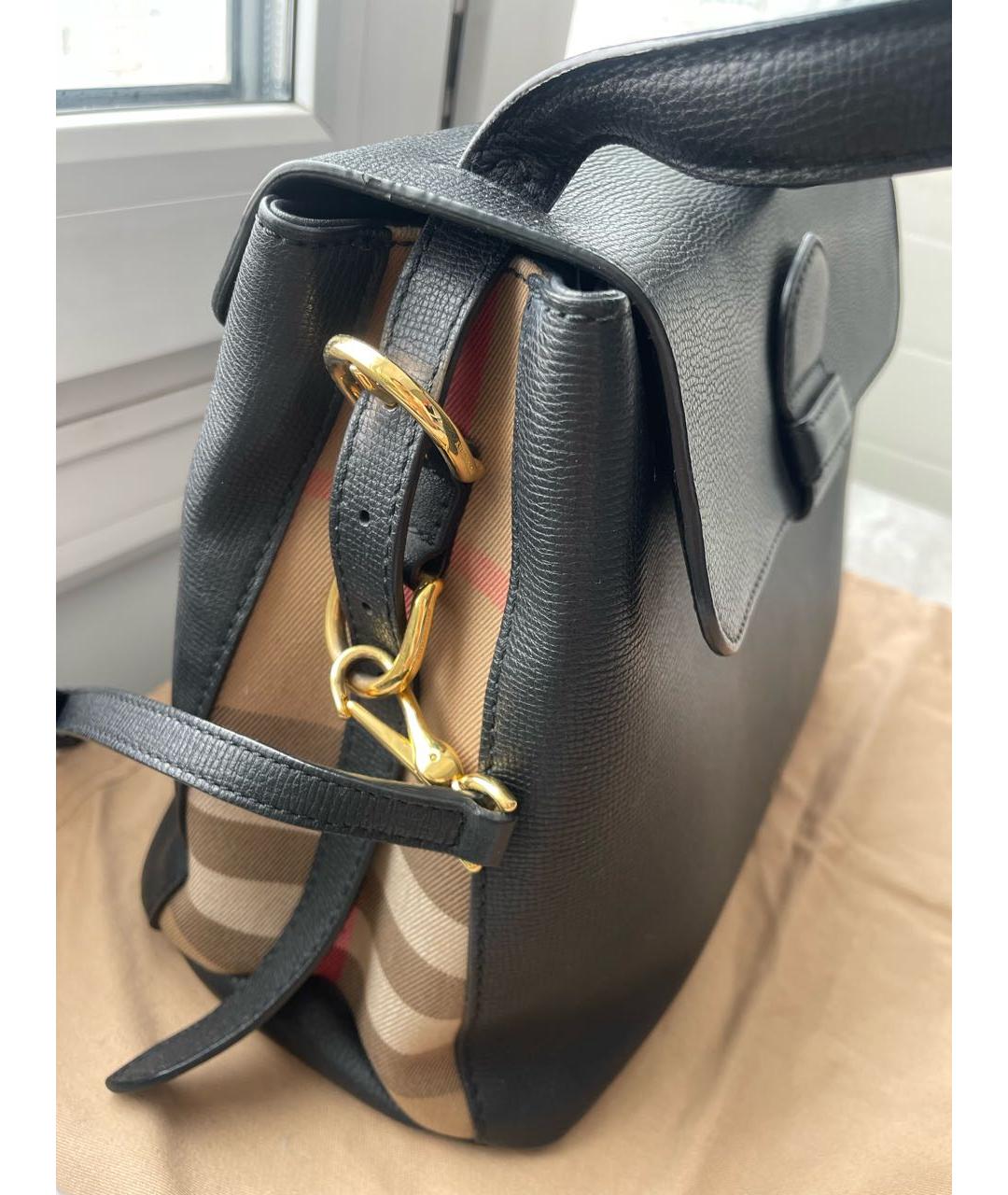 BURBERRY Черная кожаная сумка через плечо, фото 8