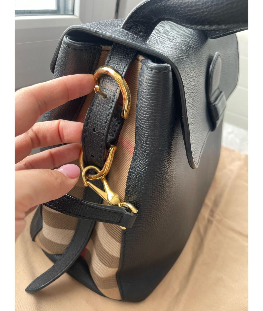 BURBERRY Черная кожаная сумка через плечо, фото 6