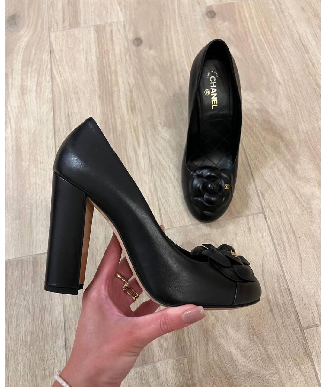 CHANEL Черные кожаные туфли, фото 7