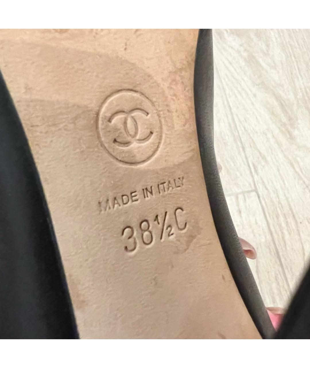 CHANEL Черные кожаные туфли, фото 6