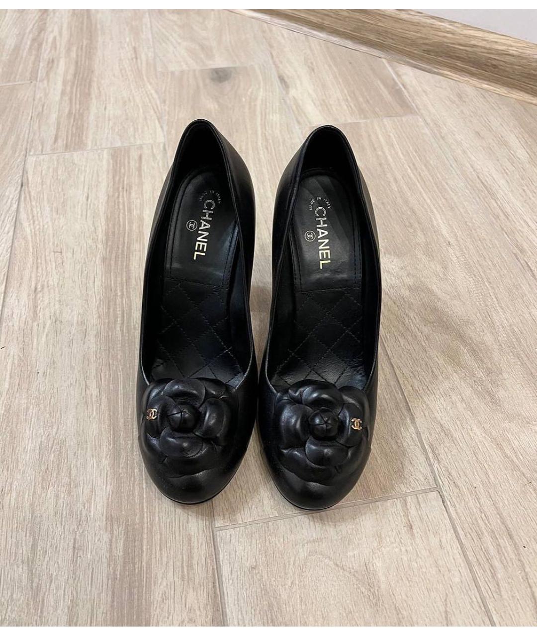 CHANEL Черные кожаные туфли, фото 2