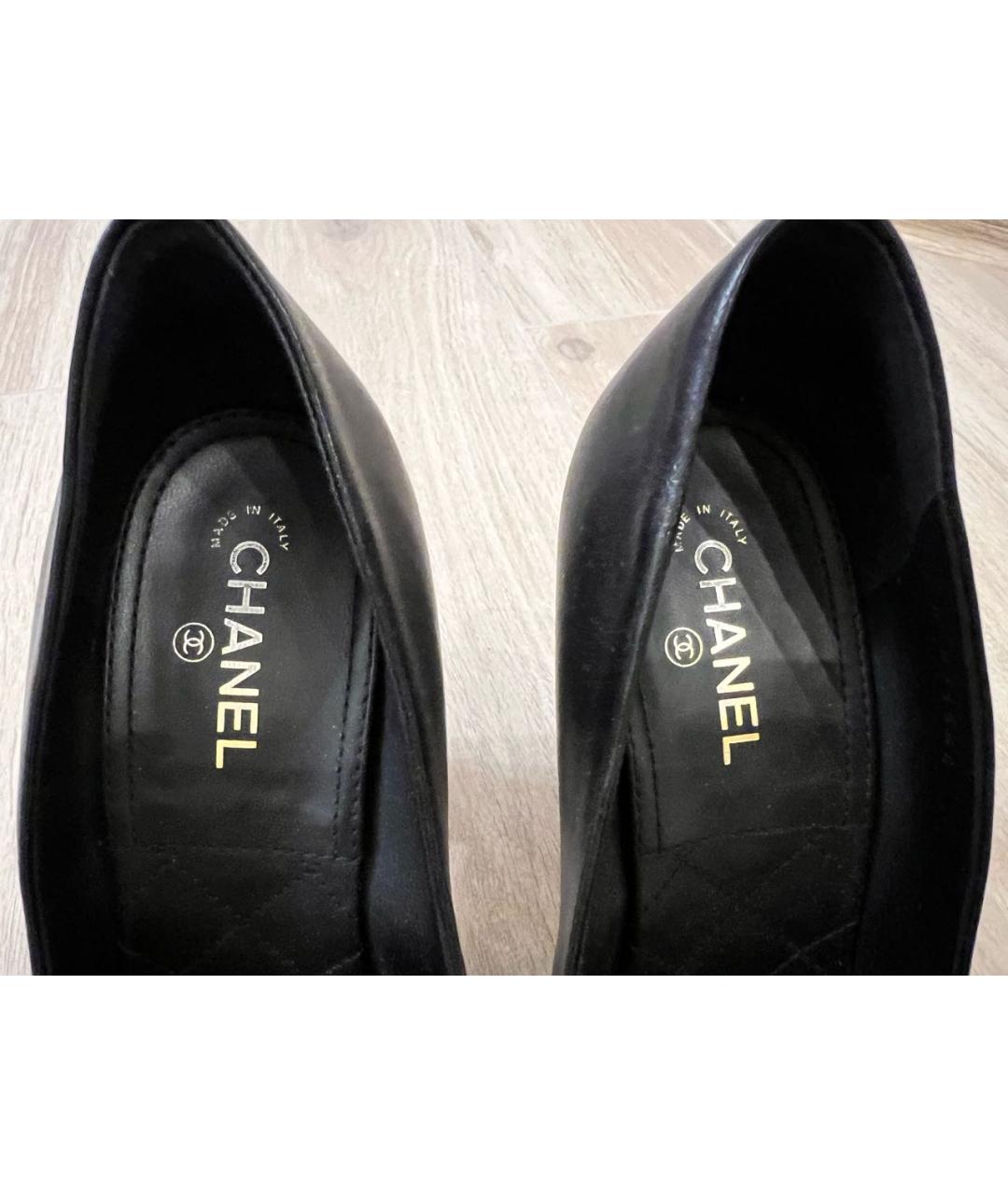 CHANEL Черные кожаные туфли, фото 3