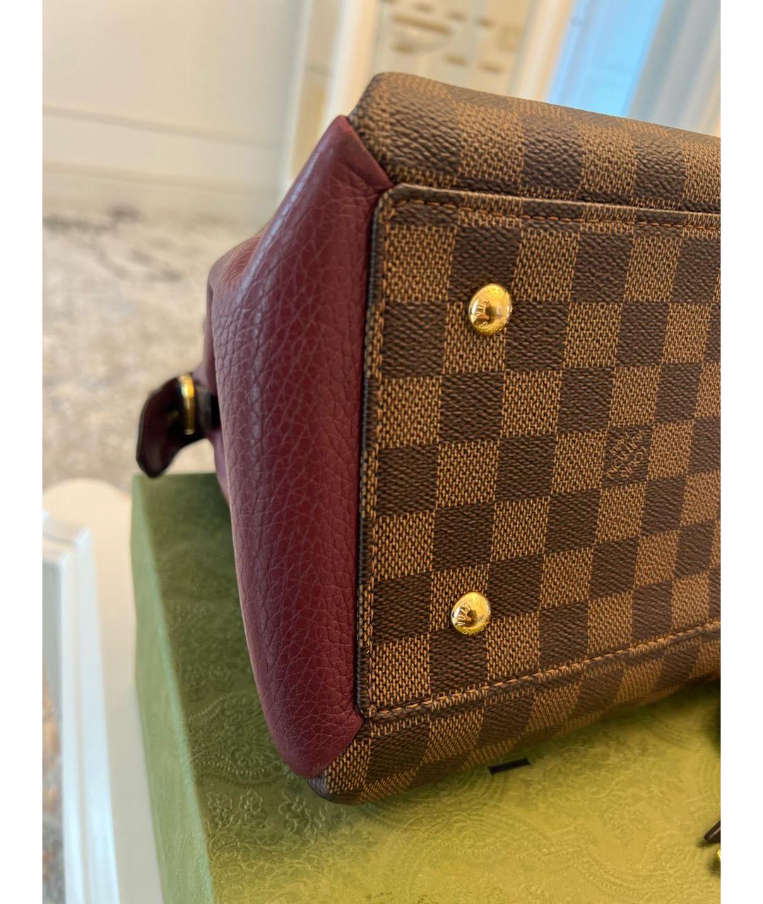 LOUIS VUITTON Коричневая кожаная сумка с короткими ручками, фото 7