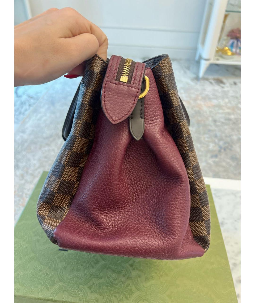 LOUIS VUITTON Коричневая кожаная сумка с короткими ручками, фото 5