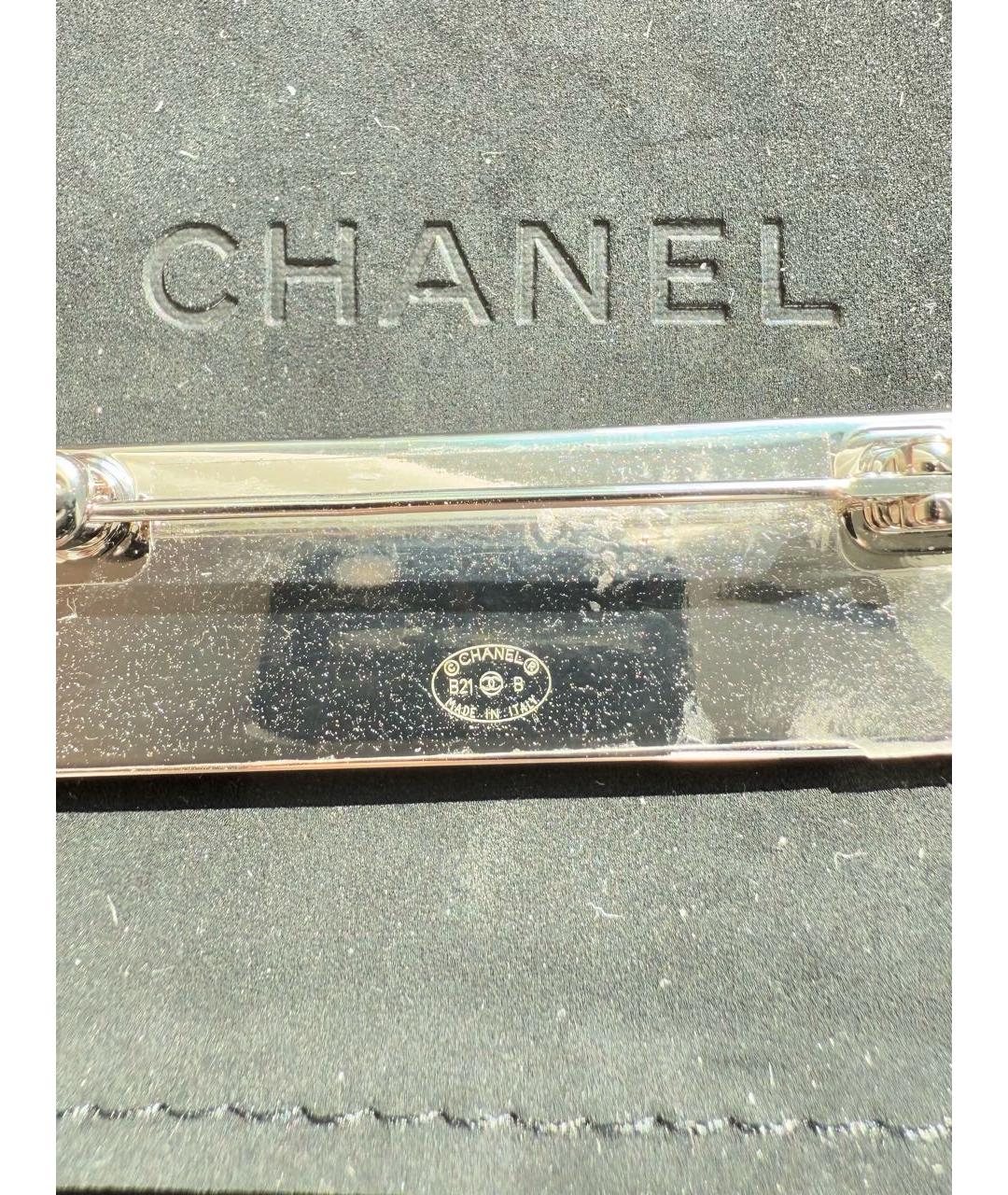CHANEL Серебряная металлическая булавка / брошь, фото 4