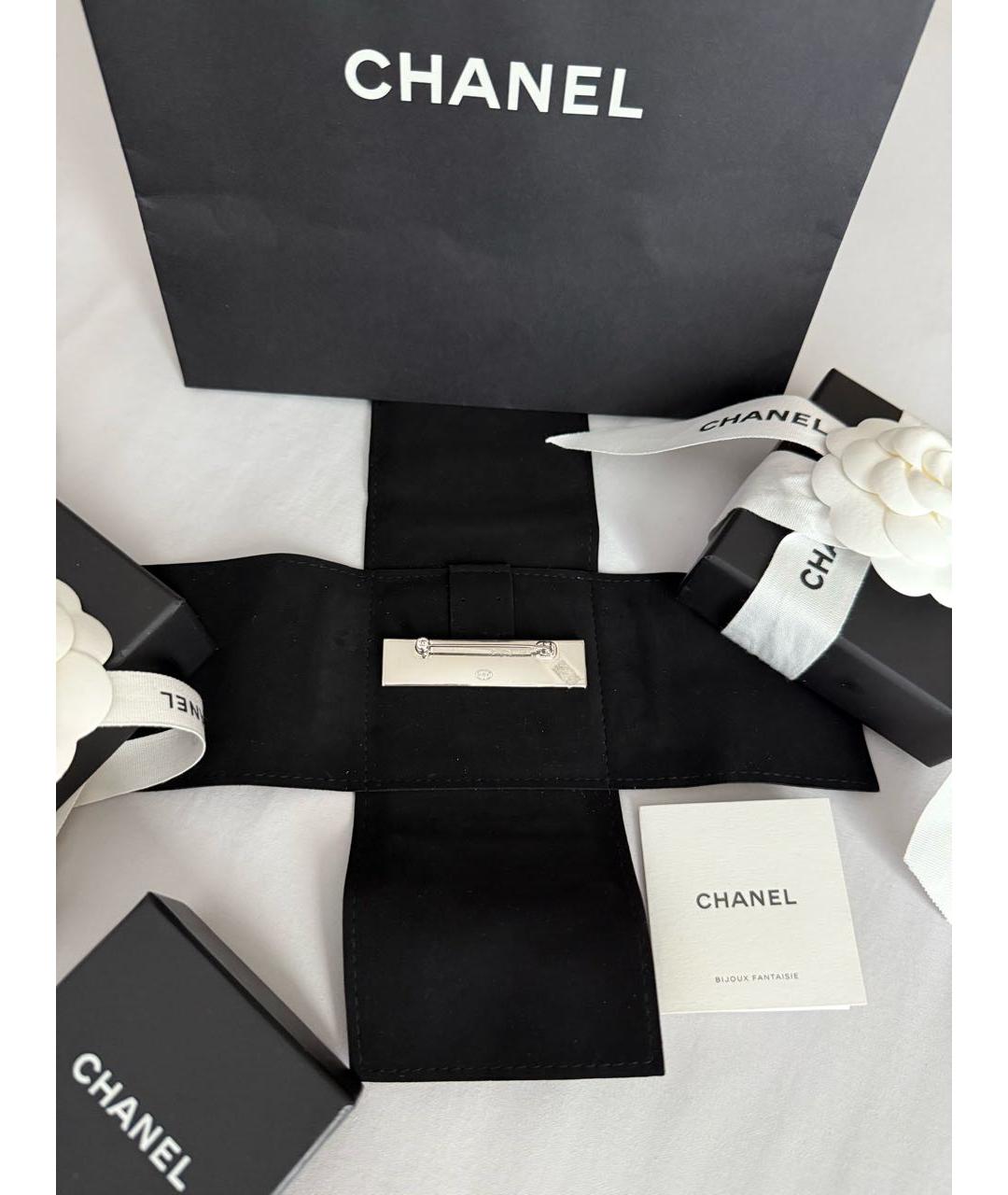 CHANEL Серебряная металлическая булавка / брошь, фото 3