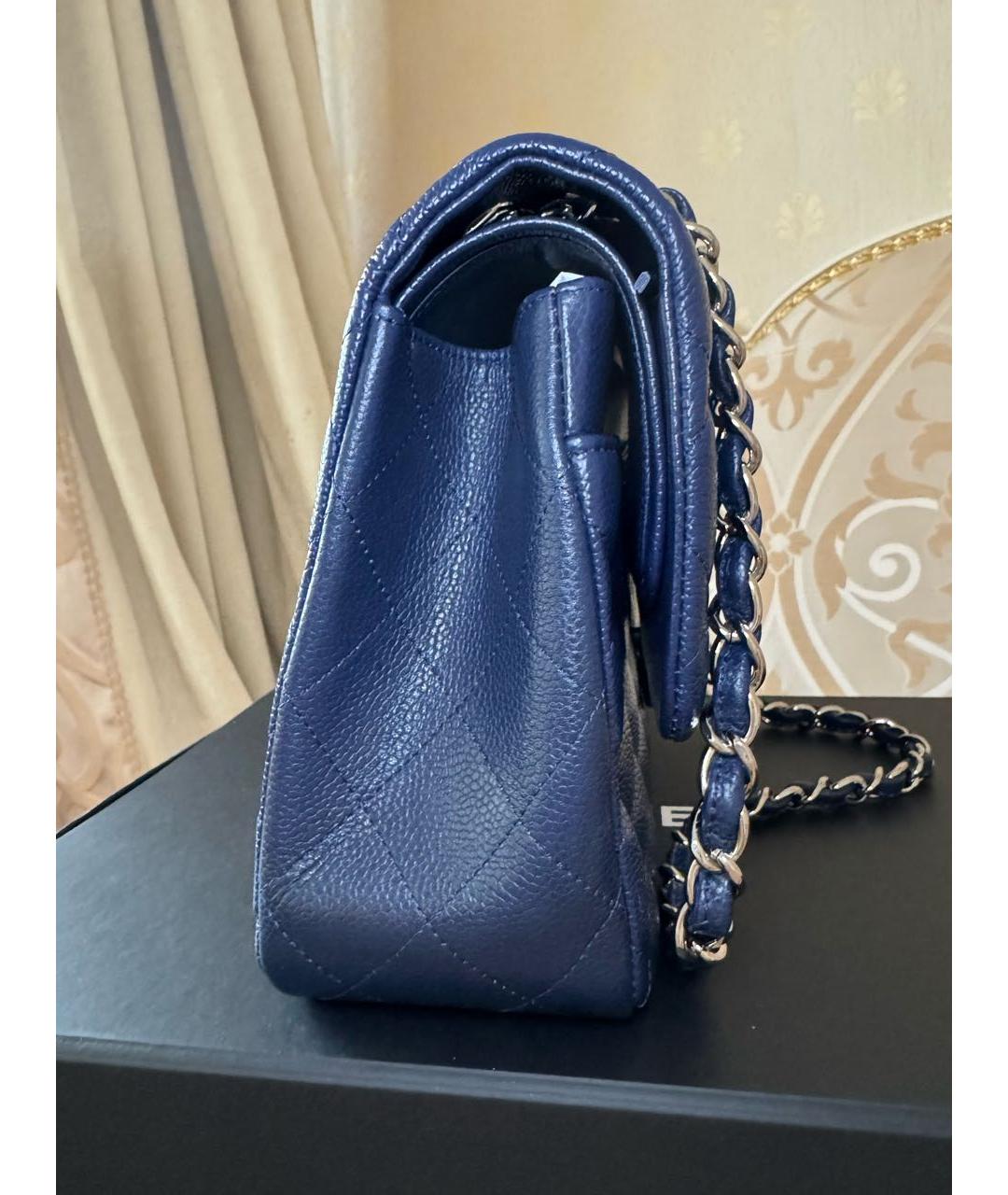 CHANEL Темно-синяя кожаная сумка через плечо, фото 2