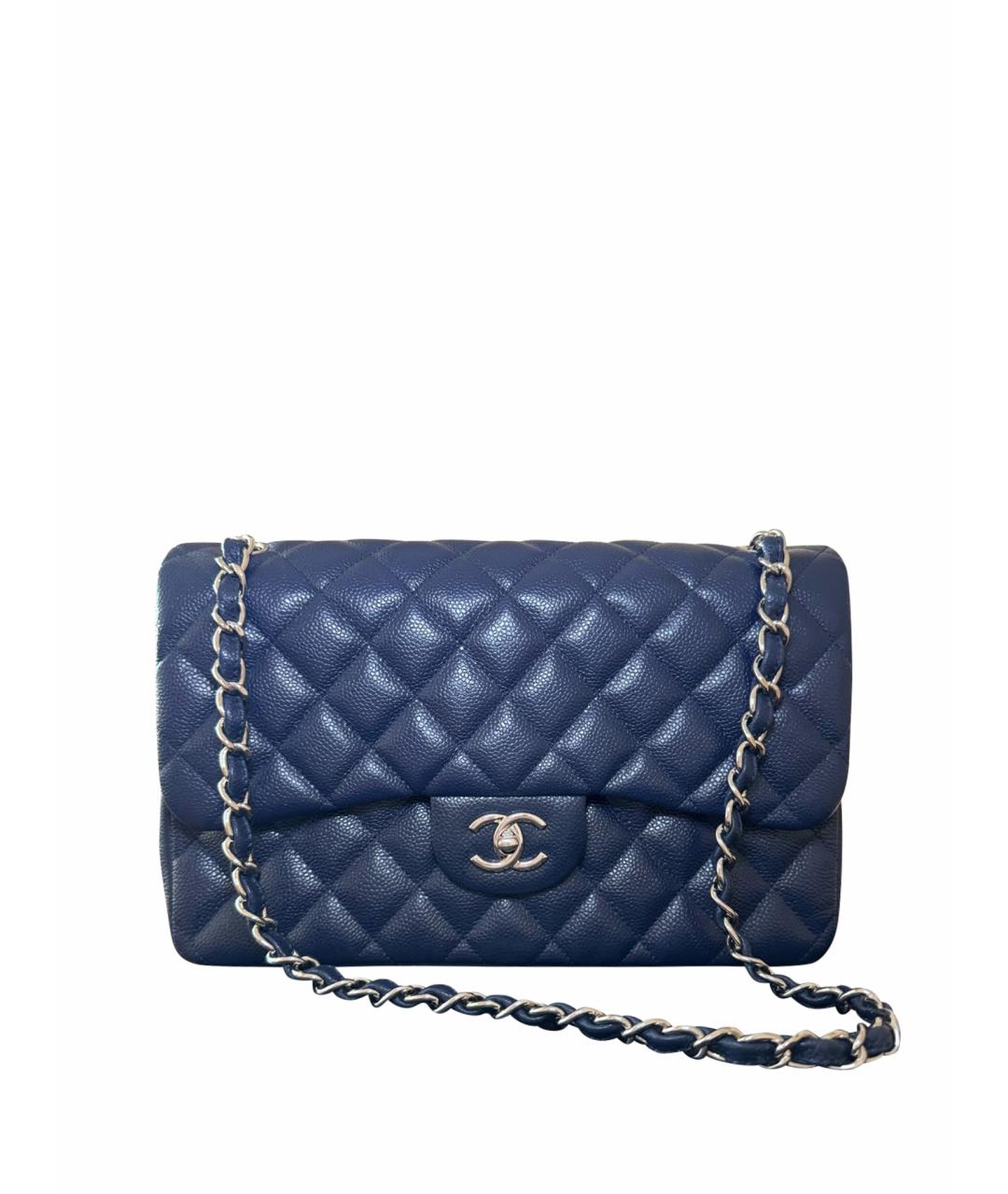 CHANEL Темно-синяя кожаная сумка через плечо, фото 1