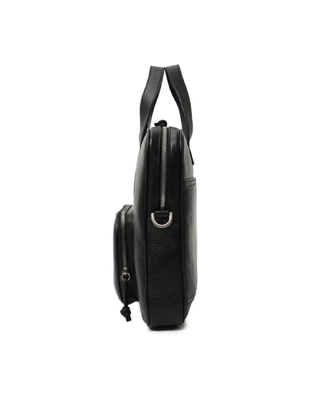 EMPORIO ARMANI Черный кожаный портфель, фото 2