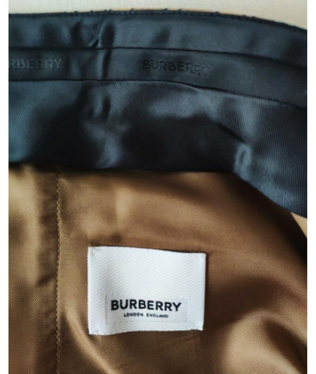 BURBERRY Коричневые шелковые брюки узкие, фото 4