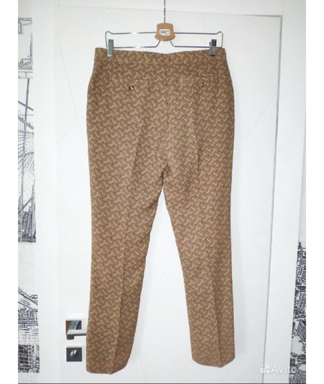 BURBERRY Коричневые шелковые брюки узкие, фото 2
