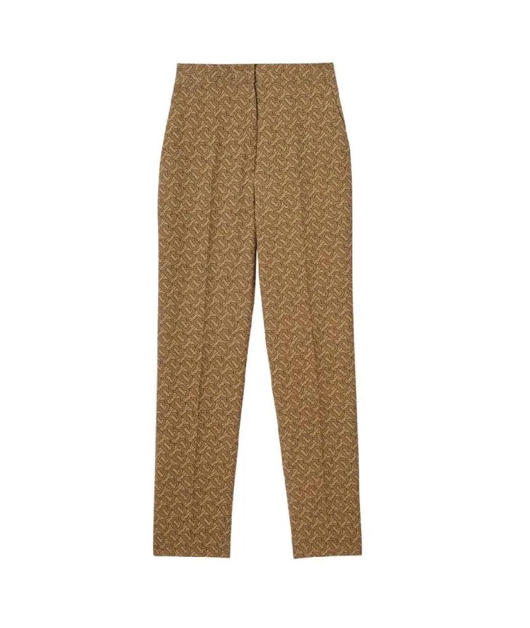 BURBERRY Коричневые шелковые брюки узкие, фото 10