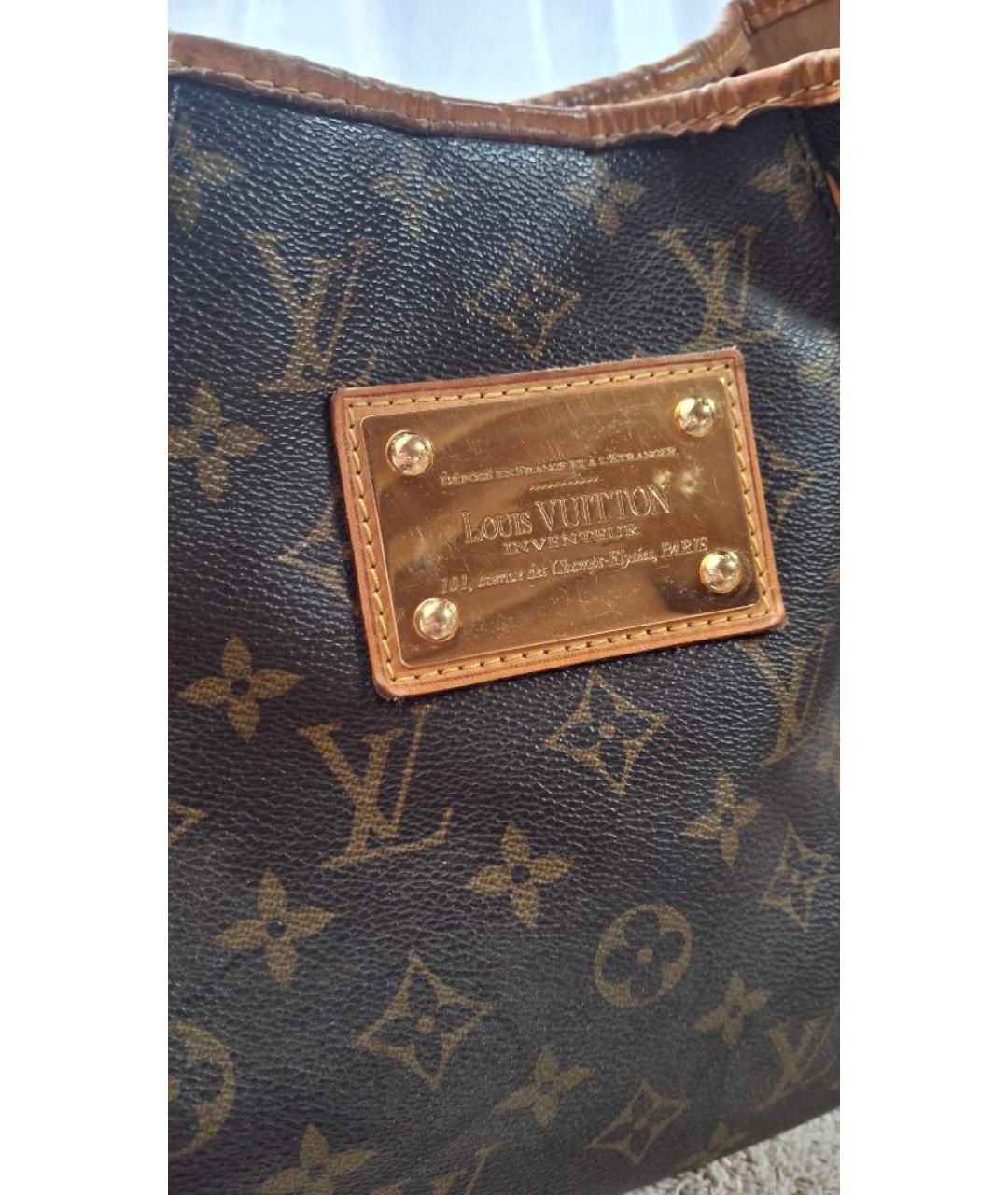 LOUIS VUITTON Коричневая кожаная сумка с короткими ручками, фото 4