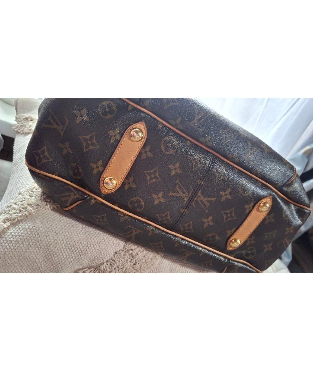LOUIS VUITTON Коричневая кожаная сумка с короткими ручками, фото 6