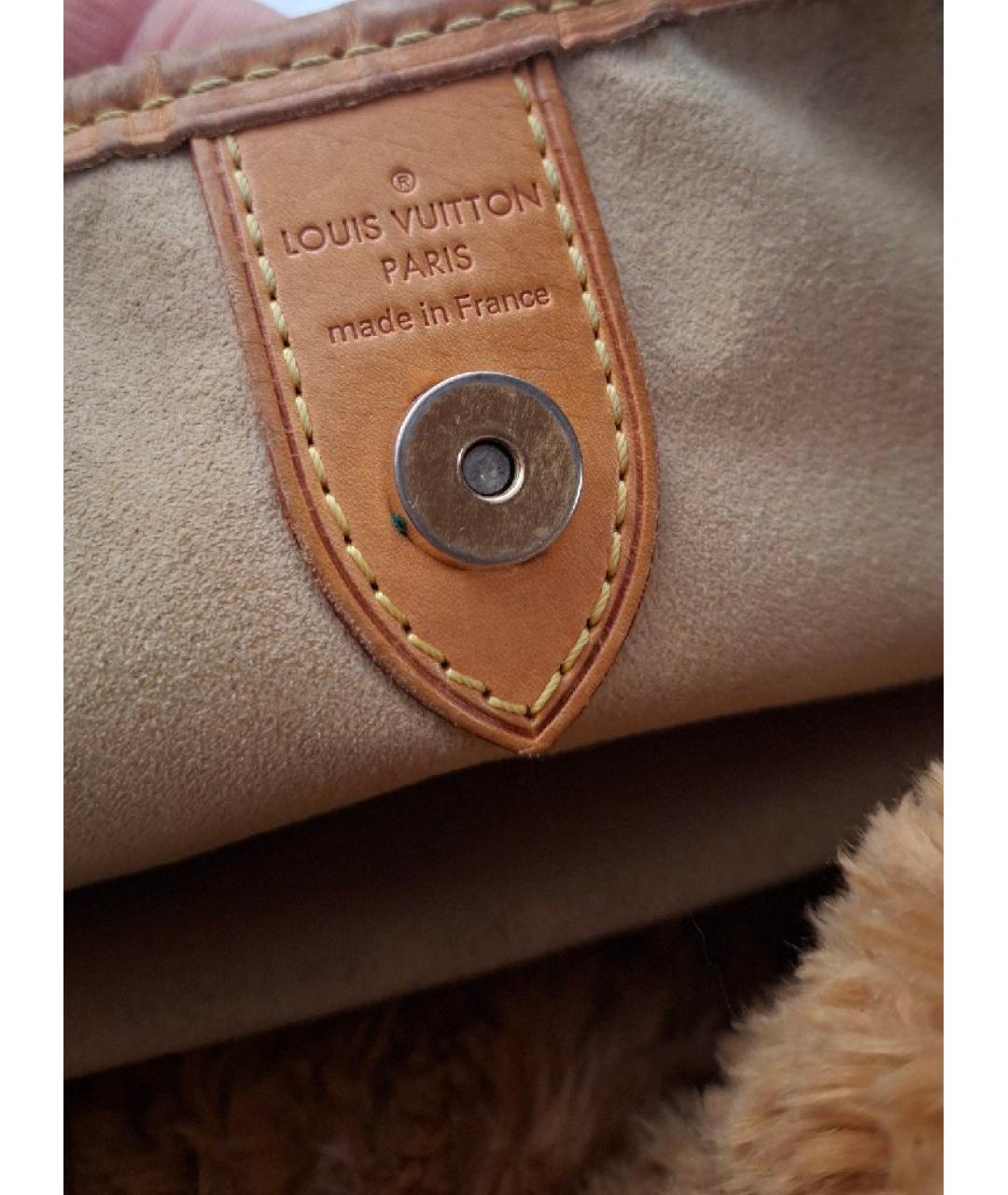 LOUIS VUITTON Коричневая кожаная сумка с короткими ручками, фото 5