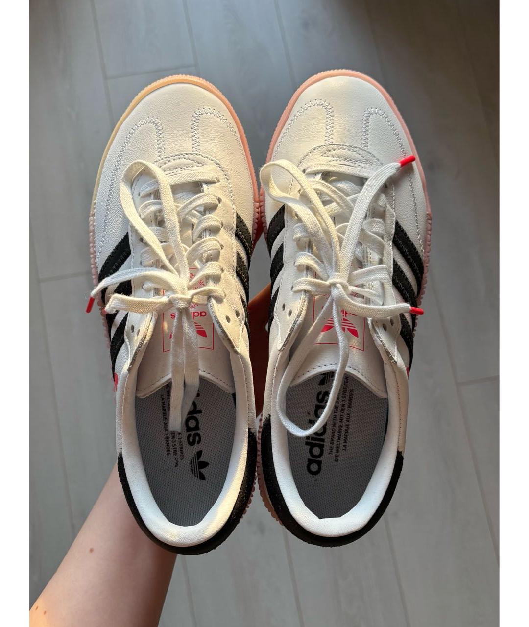 ADIDAS Белые кожаные кеды, фото 3