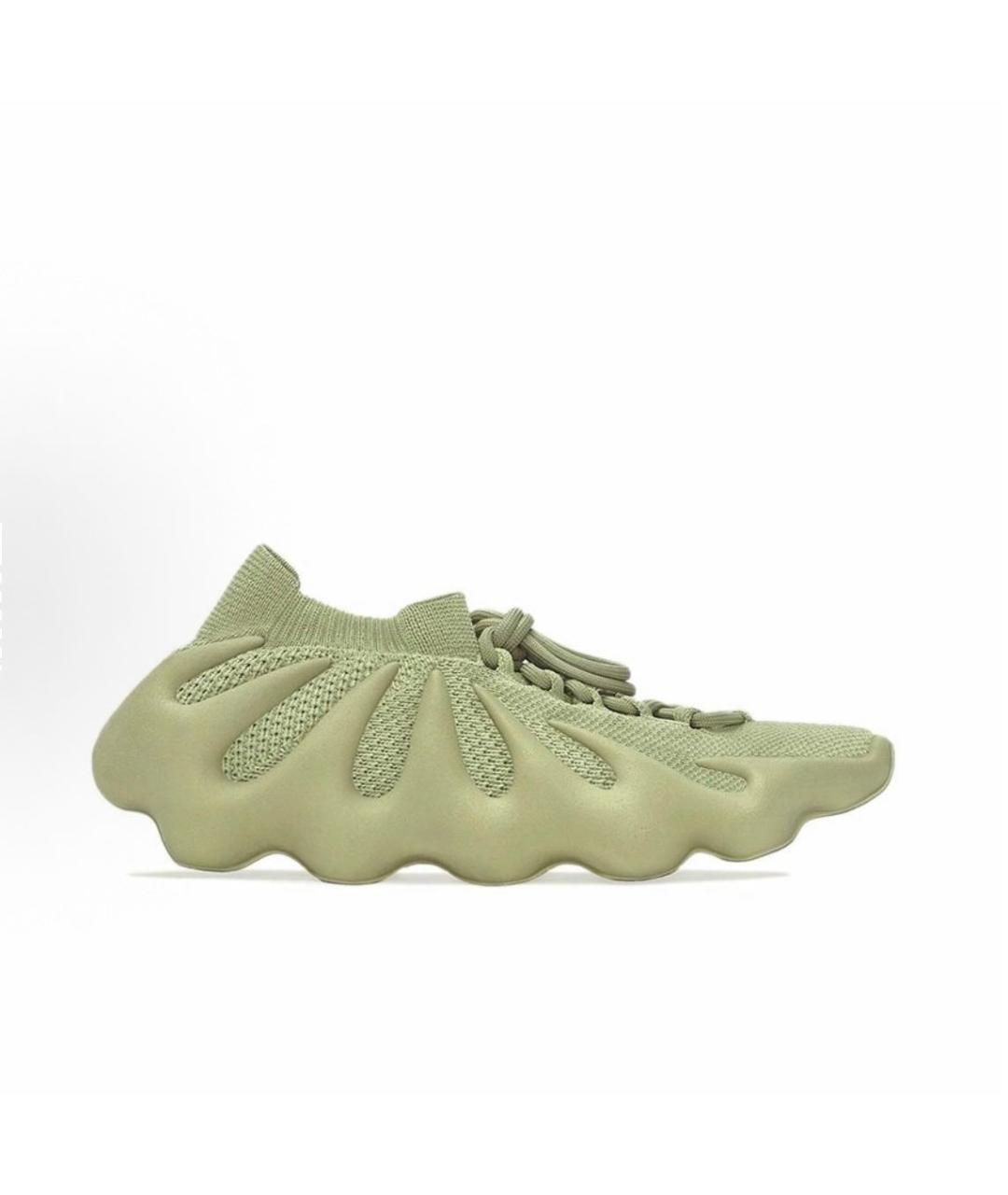 ADIDAS YEEZY Зеленые текстильные кроссовки, фото 5