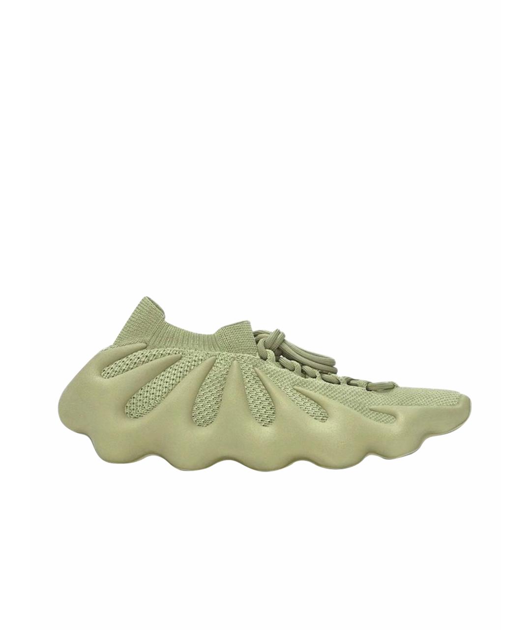 ADIDAS YEEZY Зеленые текстильные кроссовки, фото 1