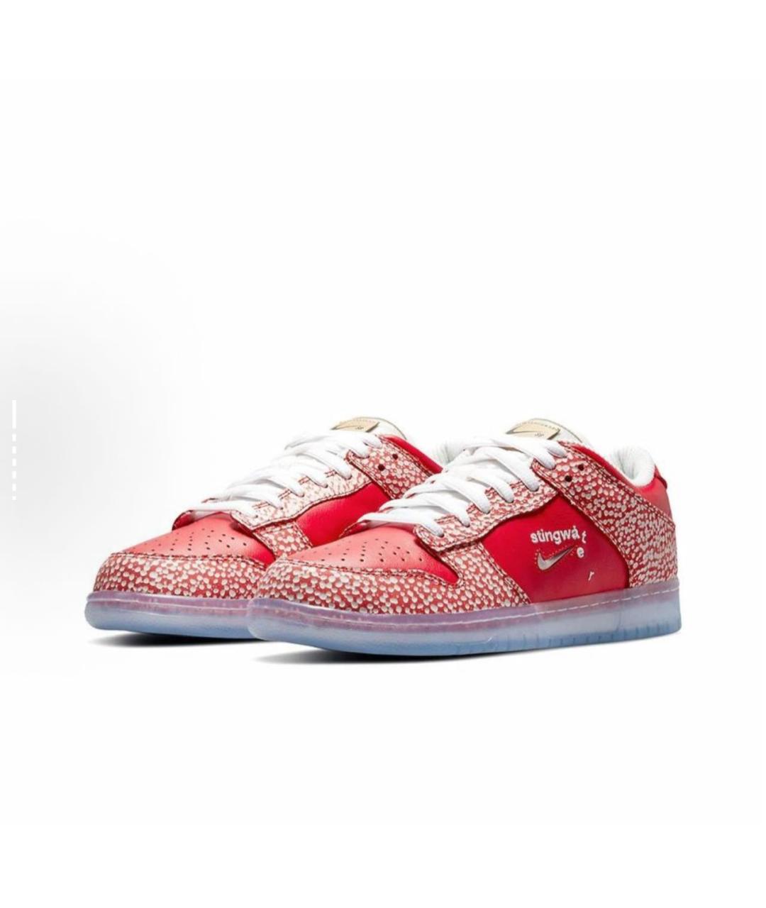 NIKE Красные кожаные низкие кроссовки / кеды, фото 2
