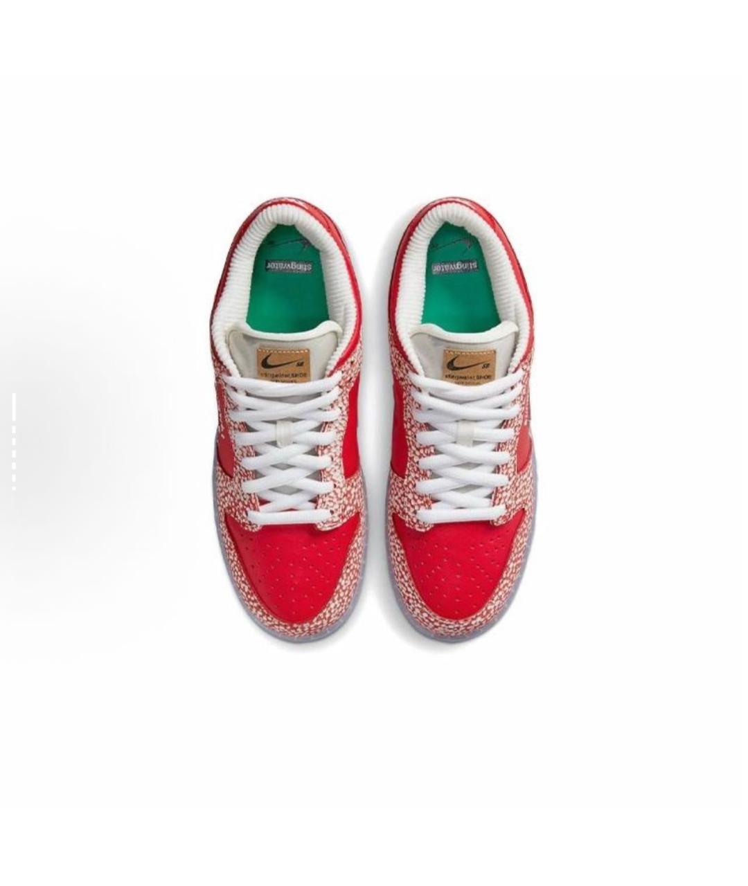 NIKE Красные кожаные низкие кроссовки / кеды, фото 3