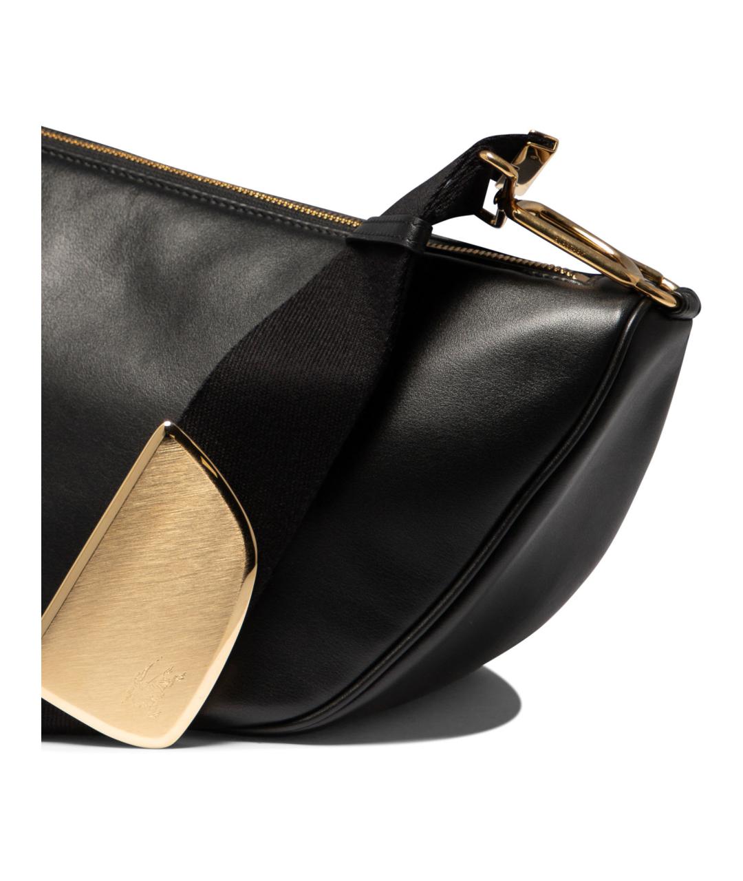 BURBERRY Черная кожаная сумка через плечо, фото 4