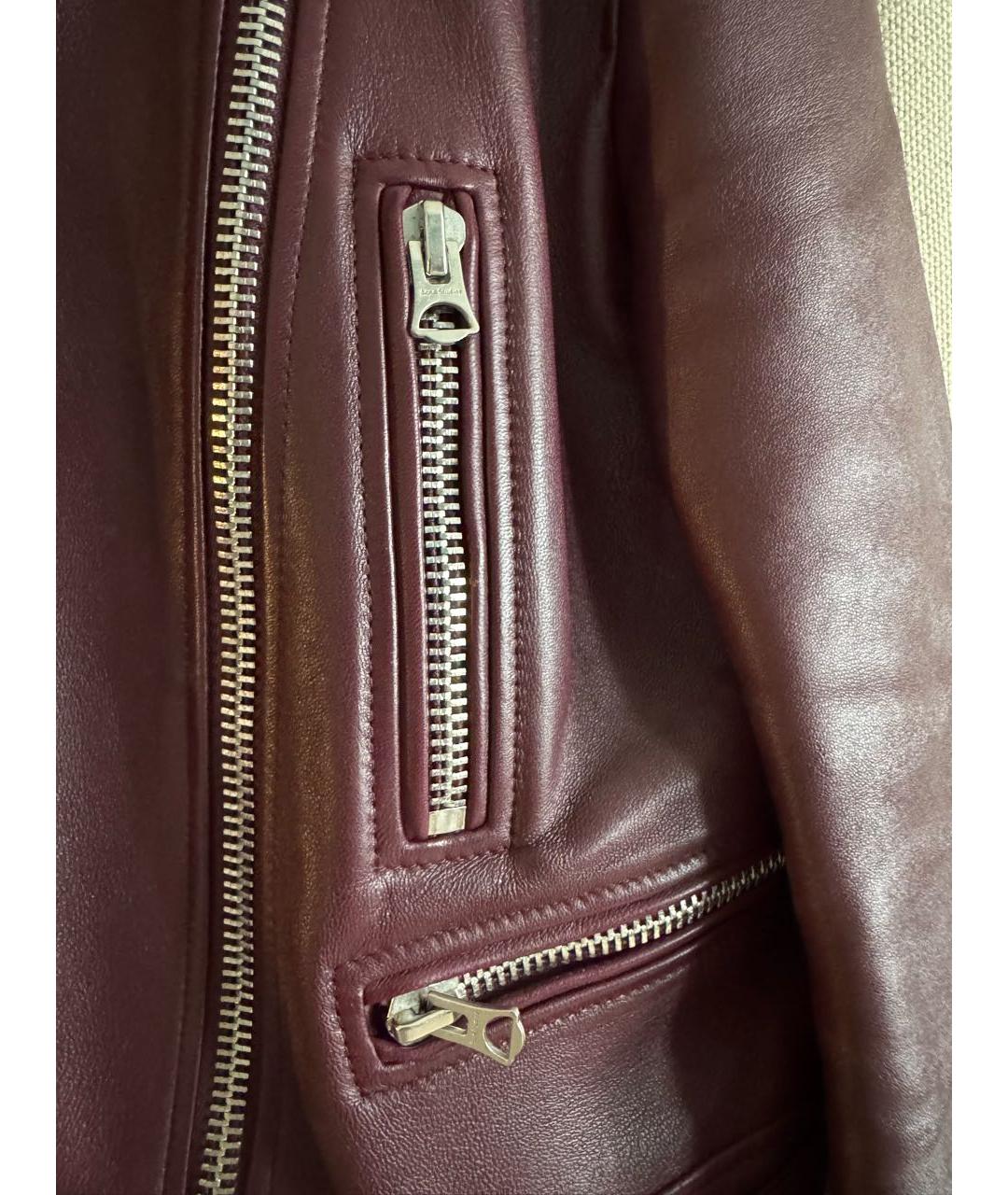 ACNE STUDIOS Бордовая кожаная куртка, фото 5