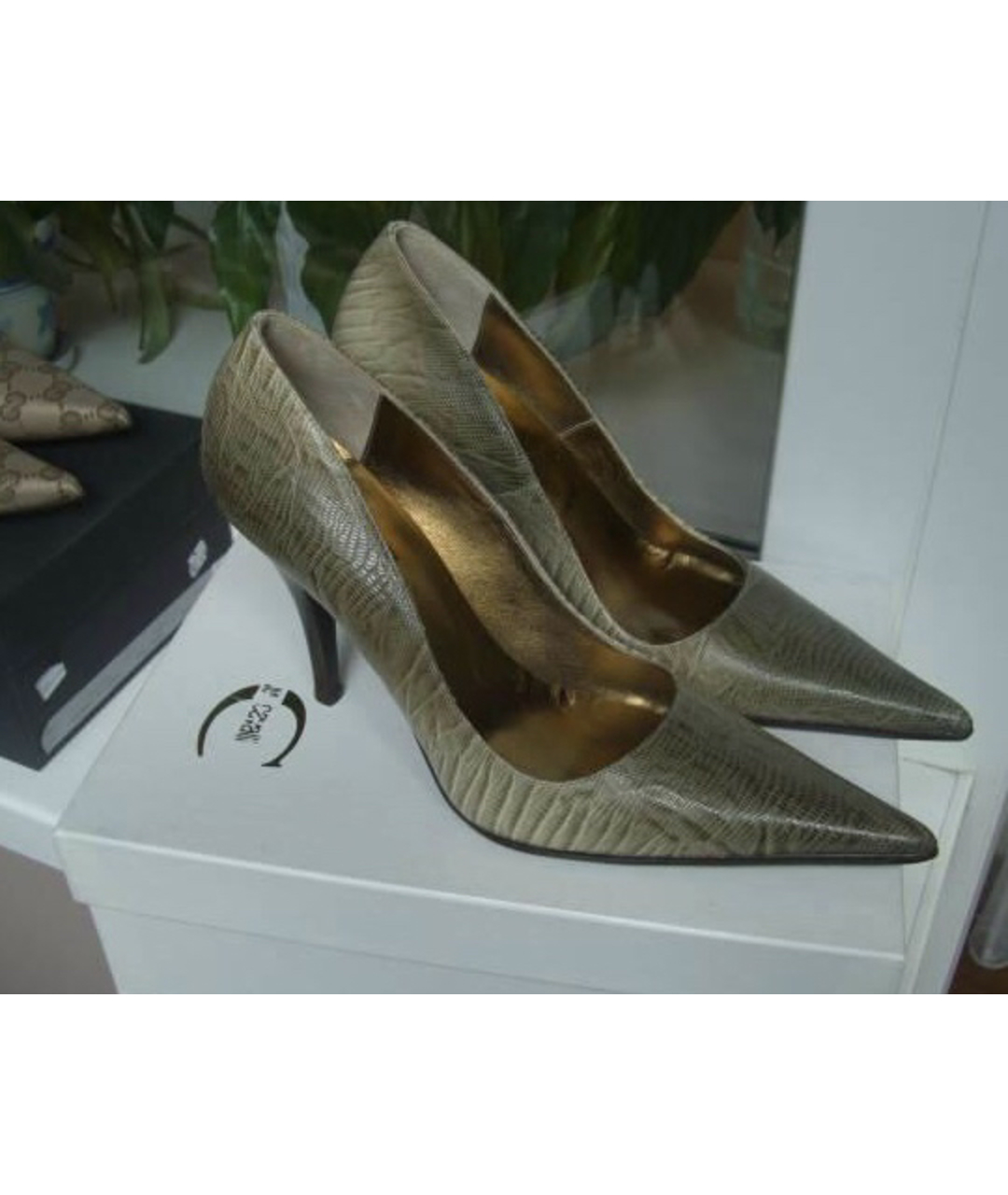CAVALLI CLASS Антрацитовые кожаные туфли, фото 3