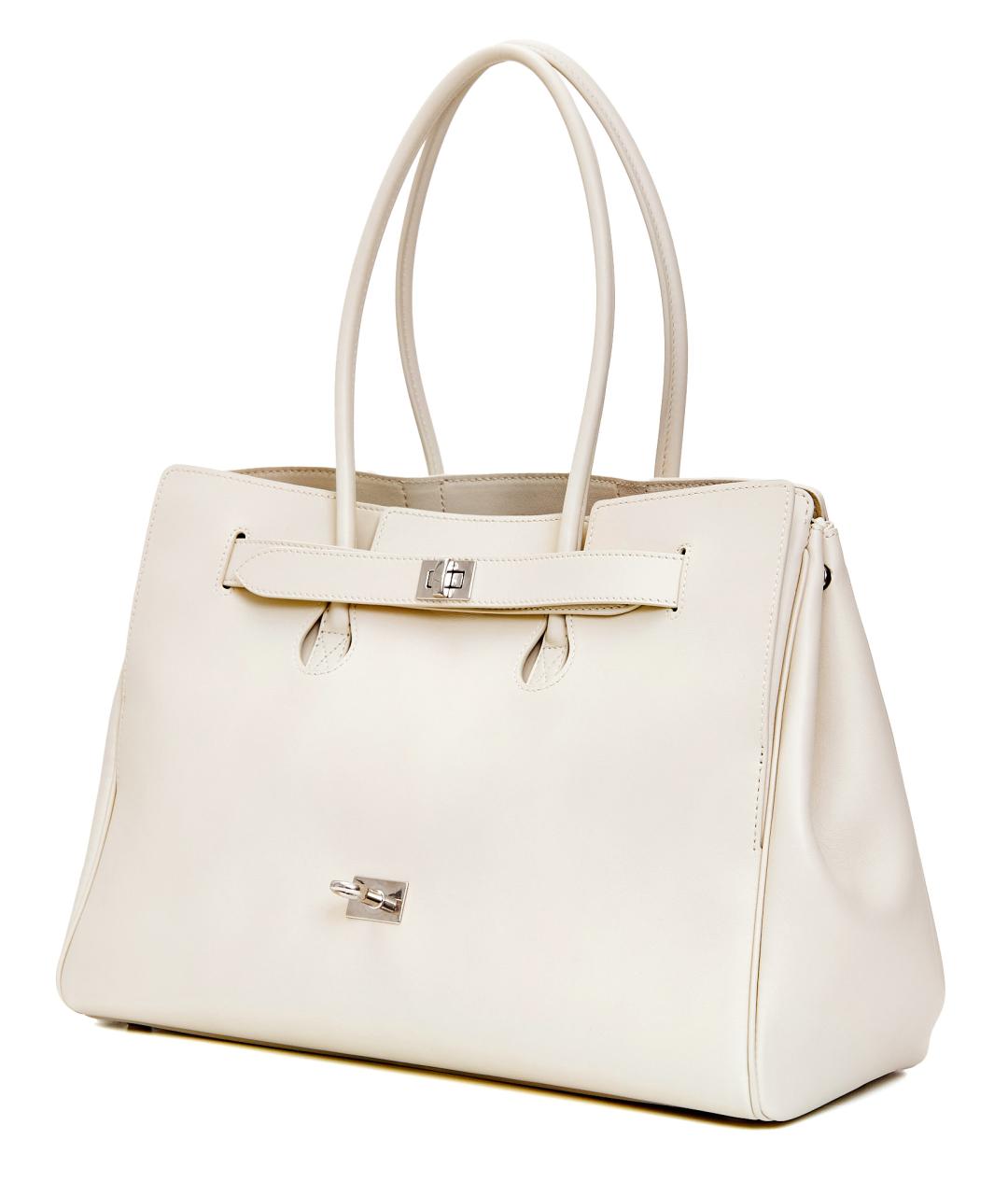 BALENCIAGA Бежевая кожаная сумка тоут, фото 2