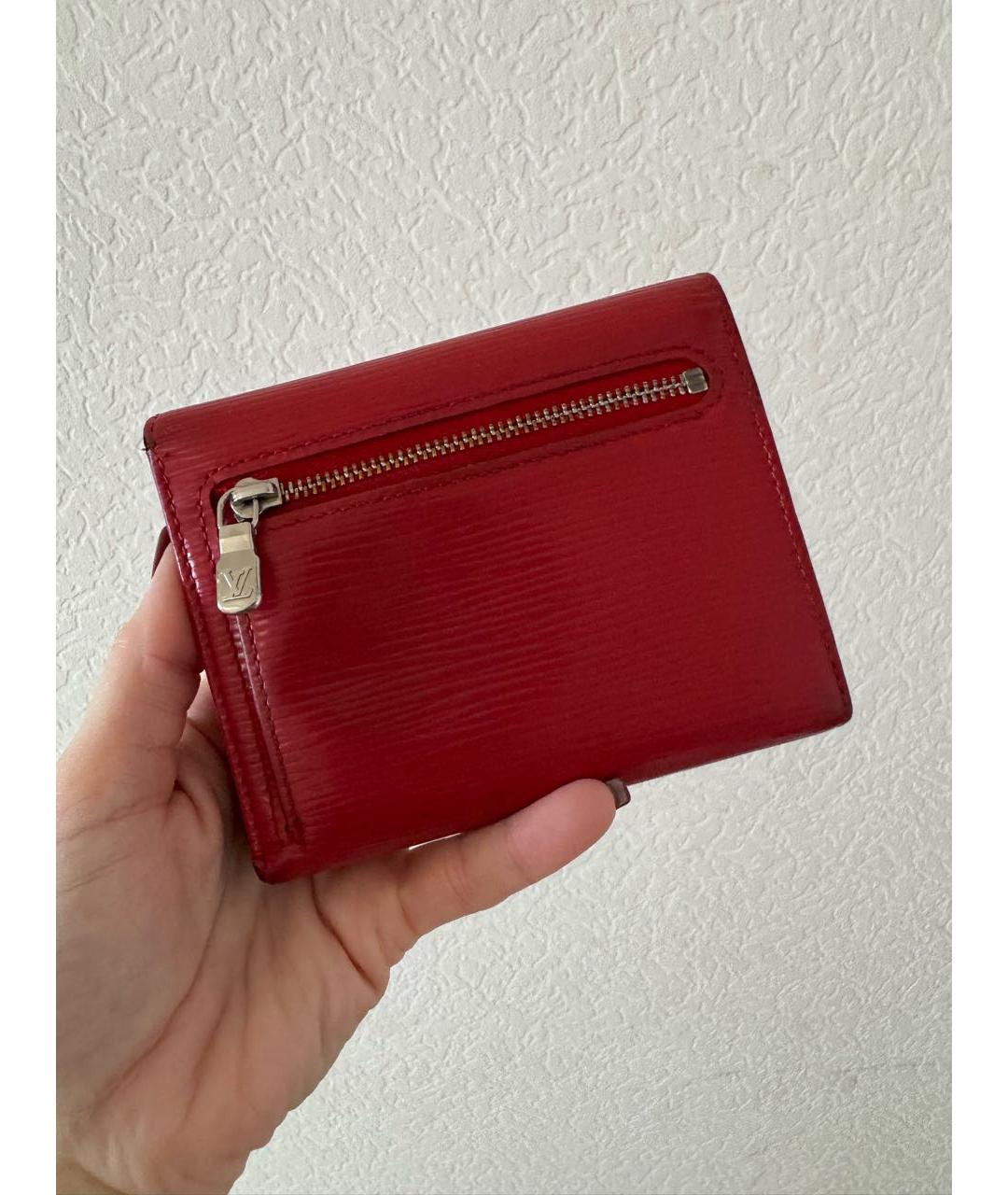LOUIS VUITTON Красный кожаный кошелек, фото 3